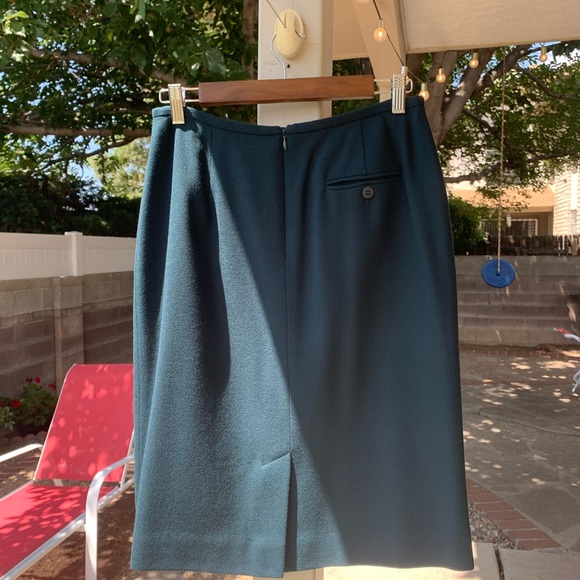 Jones New York pencil skirt pure wool dark teal size 10 - Picture 2 of 12